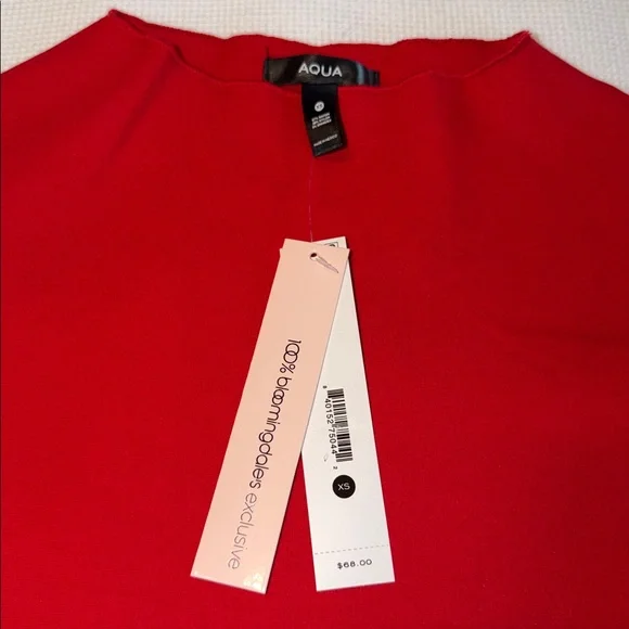 Aqua Ponte Mock Neck Bubble Red Mini Dress Size XS NWT - Picture 4 of 11